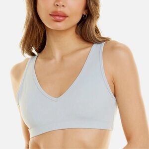 NWT - WeWoreWhat V-Neck Bra Top, Pearl Blue
